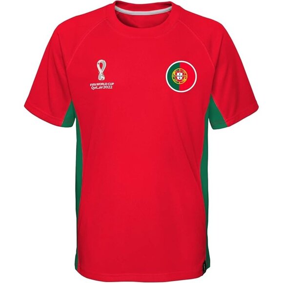 Outerstuff Men's Portugal FIFA World Cup 2022 Raglan Short Sleeve Top XL NWT - Picture 1 of 2